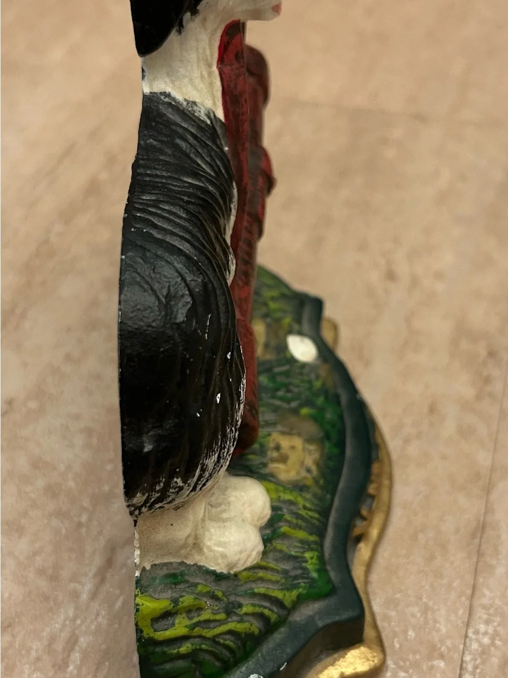 Cast Iron Door Stop Black/ White Dog Acting As A Golf Caddy